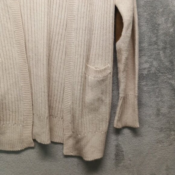 RDI Cardigan Sweater SMALL(4-6)Women Pullover Fall Solid Ivory Knit Cotton Blend - Picture 4 of 15